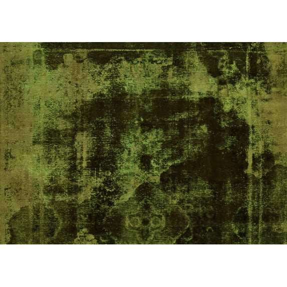 Ahgly Company Indoor Rectangle Abstract Green Modern Area Rugs, 4' x 6'