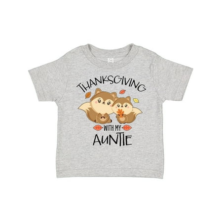 

Inktastic Thanksgiving with My Auntie Cute Squirrel Family Gift Toddler Boy or Toddler Girl T-Shirt