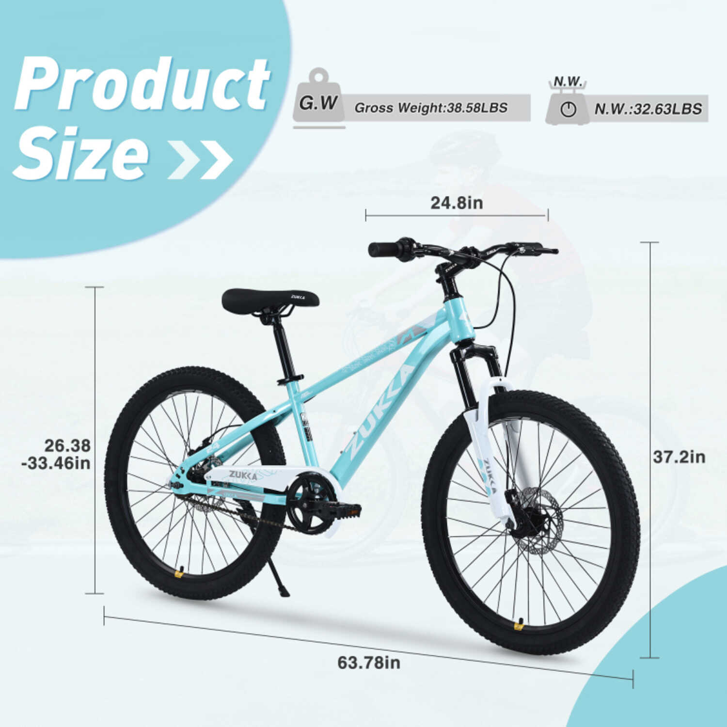 24inch Mountain Bike For Kids Ages 9to12  MTB With Durable Frame Multiple Colors For Boys & Girls
