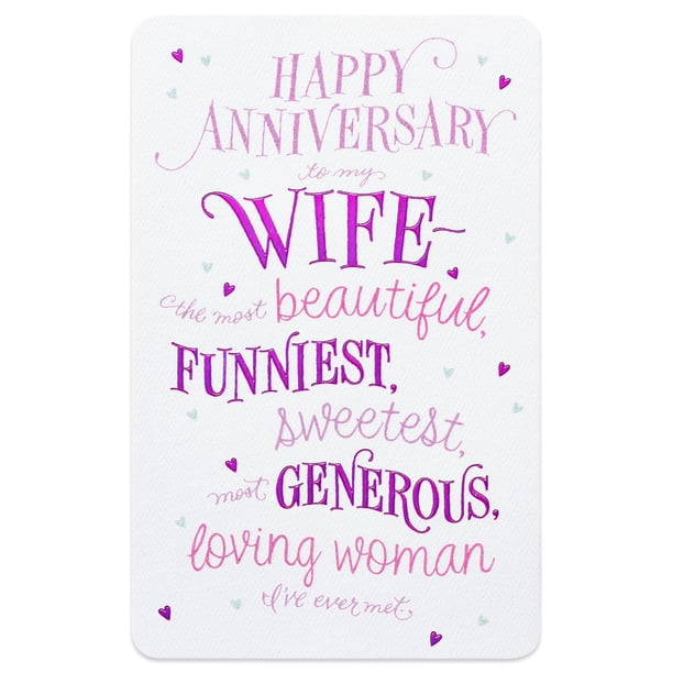 American Greetings Funny Wisest Anniversary Card for Wife with Glitter