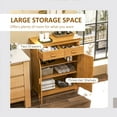 thumbnail image 3 of HOMCOM Bathroom Storage Cabinet, Bamboo Floor Cabinet Organizer with Doors and Adjustable Shelves, Natural, 3 of 9