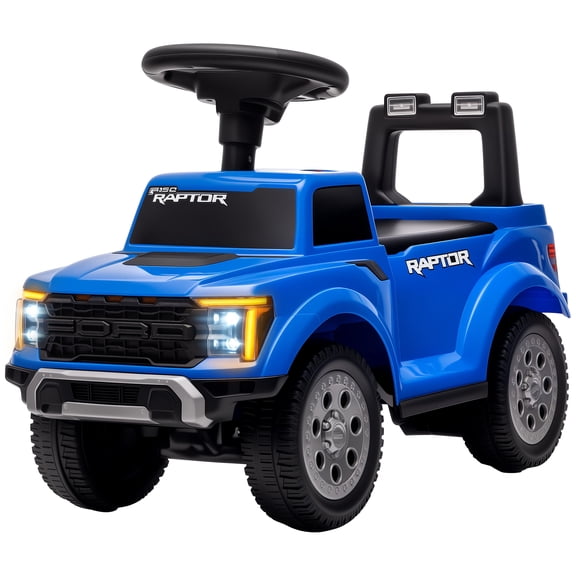 Licensed Ford Raptor Toddler Ride-On Car with Headlights, Horn, Under-Seat Storage & Anti-Tip Design, 18-36 Months, Blue