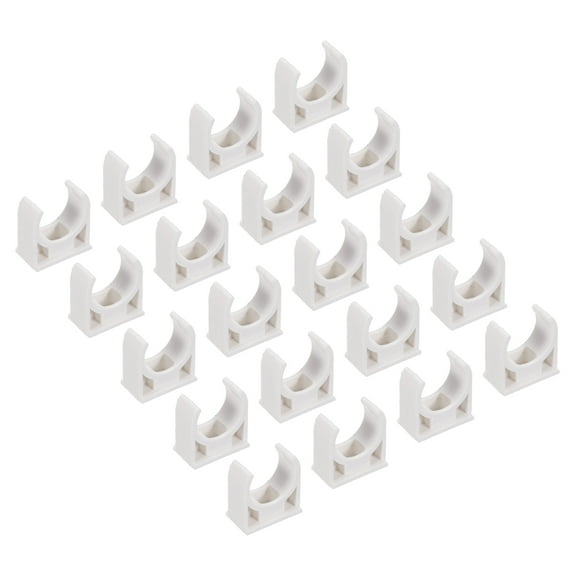 50Pcs U-type Tube Pipe Fitting Clamps Clips Connectors Inner 16mm White Snap Connection for Hose Electrical Conduit Home Furnishing
