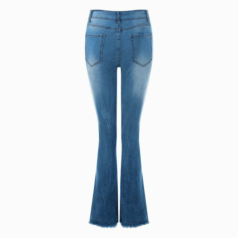 ZIZOCWA Flare Leggings No Front Seam Boot Cut Pants For Women Women'S  Pencil Pants Casual Button Zipper Pocket Jeans Back Strap Pants Jean