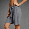 thumbnail image 5 of Cagogo Women's Drawstring Loose Shorts Summer Casual Flowy Beach Shorts Elastic Waist Comfy Lounge Trousers Fashion Beachwear Clothes, Gray M, 5 of 5