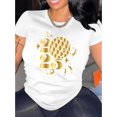 thumbnail image 1 of Women's Fashionable 2025 Fireworks Graphic Tee - Casual Round Neck Short Sleeve, Comfortable Polyester Blend Summer Top, Machine Washable, Everyday Tshirt | Celebratory Design | Yearround Comfort, 1 of 6