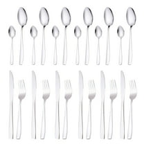 WRITWAA Stainless Steel Silverware Cutlery Set Silver Stainless Steel 24Pcs