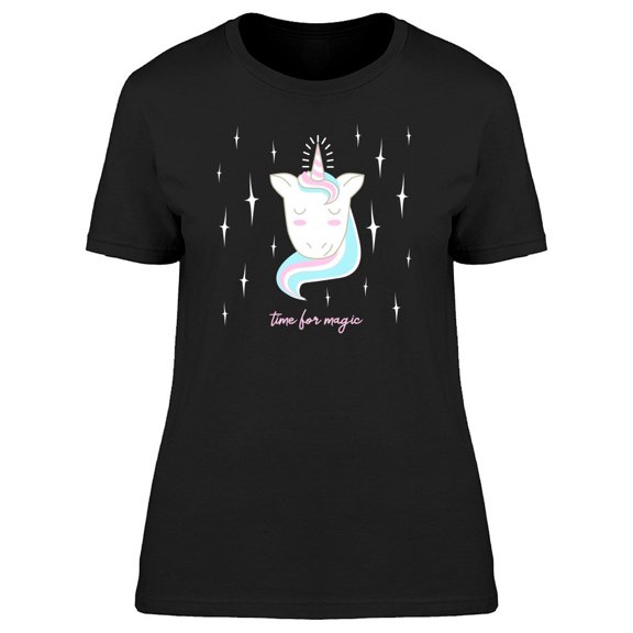 Cute Unicorn Time For Magic Tee Women's -Image by Shutterstock