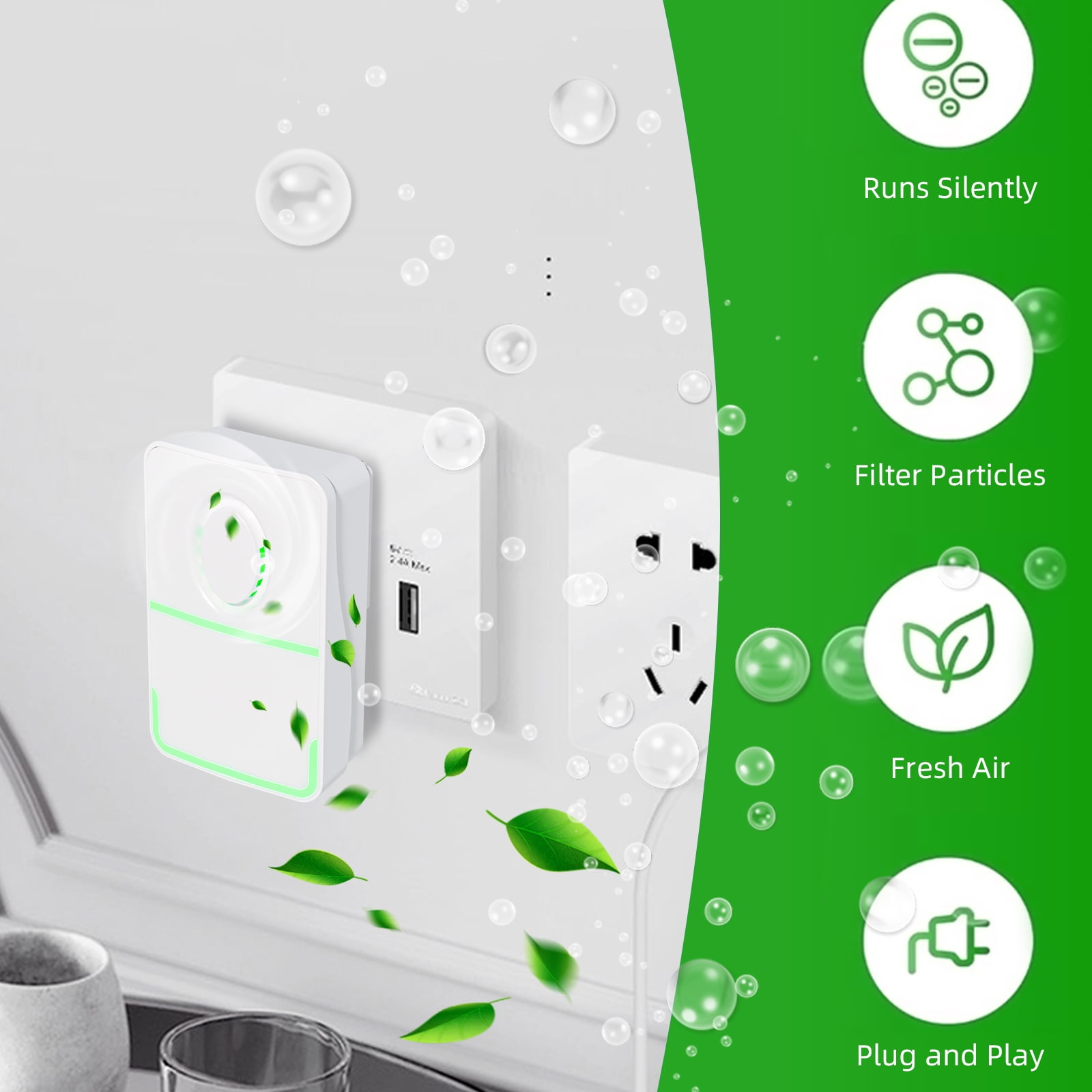 JahyShow Plug in Air Purifier, 4 Pack Air Ionizers for Home Portable Negative Ion Air Purifier for Bedroom, Office, Kitchen