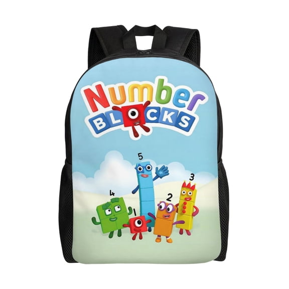 Numberblocks Cartoon Backpack Cute Large Capacity Casual School Unisex Laptop Bags Travel Sports Daypack Bookbags