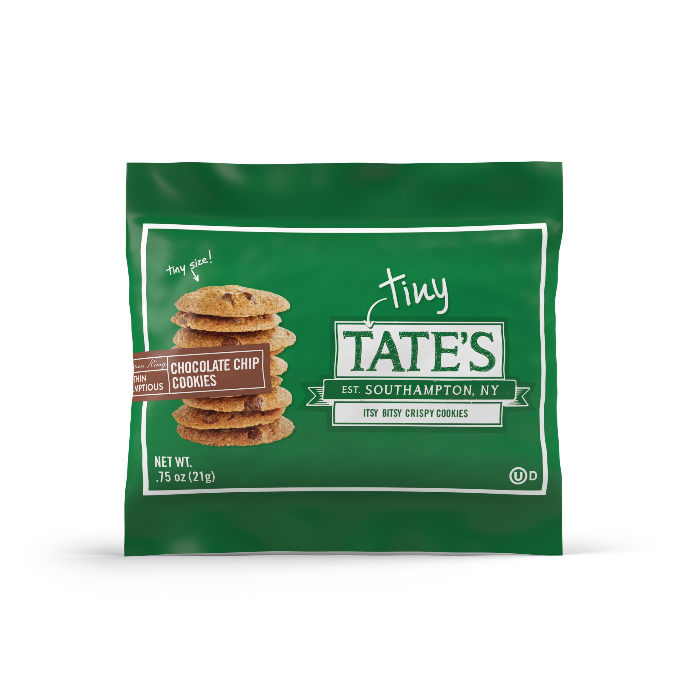 (2 pack) Tate's Bake Shop Tiny Chocolate Chip Cookies, 10 Snack Packs
