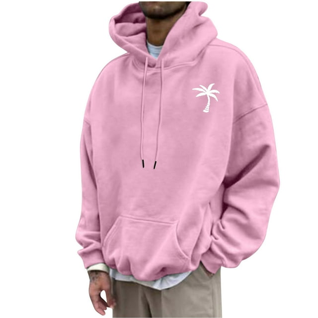 QIPOPIQ Men's Graphic Print Long Sleeve Drawstring Hoodie Pullover Sweatshirt Clearance