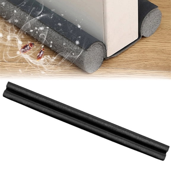 36 Inch Under Door Draft Blocker - High-Density Foam Gap Filler, Soundproof Light Blocking Door Seal, Energy-Saving Adjustable Cuttable for Interior Doors (Black)