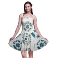 thumbnail image 1 of Bimba Robe d'Été Sans Manches Mini Fluide Teinture sur Nœuds pour Femme, Robe Soleil à Imprimé Floral - Très Petit, 1 of 5