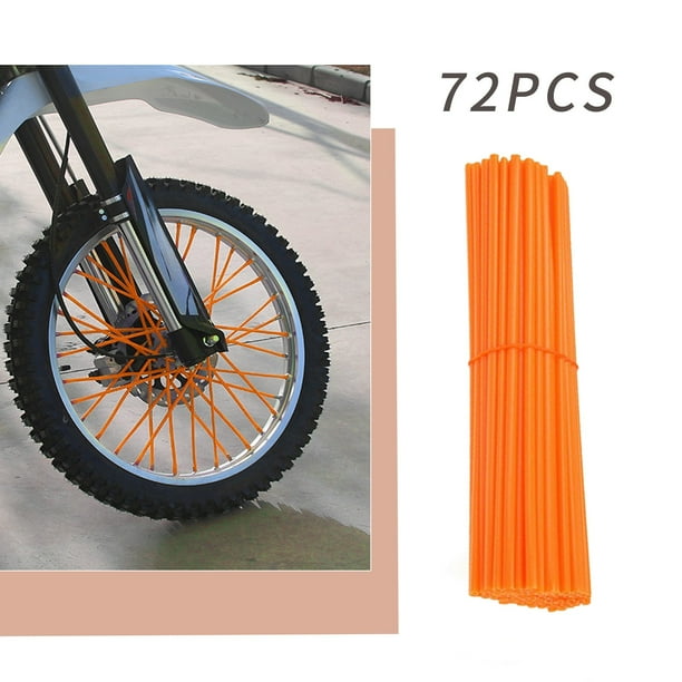 72 Fundas de Plástico para Radios de Rueda de Bicicleta y Motocicleta, 9,45 Pulgadas de Largo, 10 Colores, Fácil Instalación, Resistentes a La Intemperie.