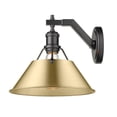 thumbnail image 2 of 3306-1W BLK-BCB Golden Lighting Orwell - 1 Light Wall Sconce-9.63 Inches Tall and 10 Inches Wide-Matte Black Finish-Brushed Champagne Bronze Shade, 2 of 3