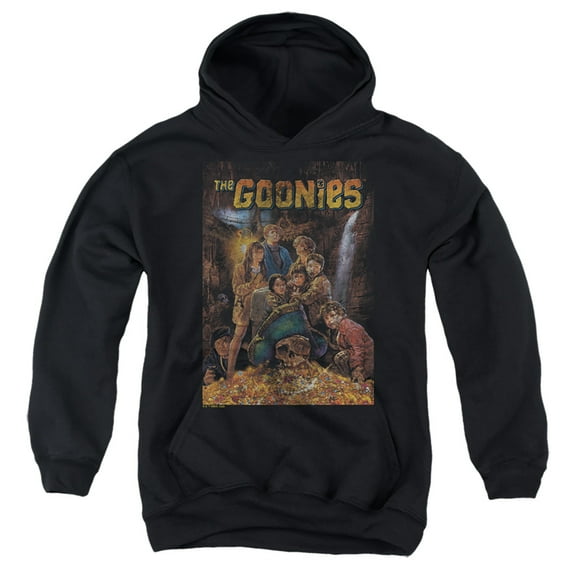The Goonies Poster Kids Pull-Over Hoodie (Small) for Youth Boys and Girls, Black