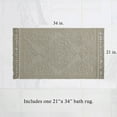 thumbnail image 4 of Jean Pierre Ricardo Cotton Fringe 21 x 34 in. Bath Rug, Linen, 4 of 11