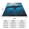 thumbnail image 3 of Fotbe Ocean Dolphin Fish School Manta de Franela Acolchonada con Estampado, Súper Suave y Esponjosa, Extra Grande para Sofá, Cama, Uso Todo el Año-80"x60", 3 of 7