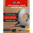 thumbnail image 4 of Tape Plus Gaffer Tape - Huge Roll! 40 Yards (120 Feet) Black Tape - GaffersTape used for Gaff Tape, Duct Tape, Electrical Tape, Fabric Tape, Floor Tape, Book Binding Tape & More (6 Pack), 4 of 7