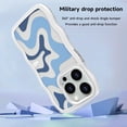 thumbnail image 3 of for iPhone 12 Pro Max Case for Women Girls, Cute Curly Wave Frame Shape Design, Art Wavy Painted for Women Girls, Soft Shock-Absorbing and Fall-Resistant for iPhone 12 Pro Max 6.7"-Blue, 3 of 6