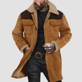 thumbnail image 2 of Men's Jacket Men's Coat Suede Color Blocked Jacket Pocket Zipper Coat, 2 of 9
