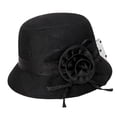 thumbnail image 2 of Women Top Hat Decor Sun Protection Hats Sun Hat Fashion Bucket Hat Casual Sunhat Black, 2 of 7