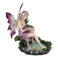 thumbnail image 5 of Mysterious Water Lagoon Purple Fairy With Hummingbird Statue 9"H Garden Fairies, 5 of 7