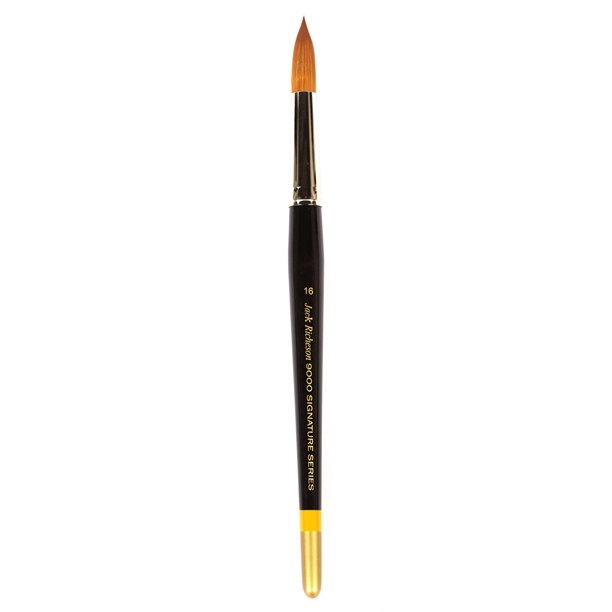 9000 Series Synthetic Short Handle Watercolor Round Brush, Size 16
