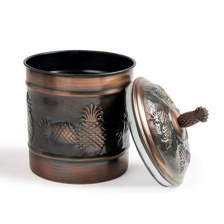 NuSteel Pineapple Antique Copper 1 QT Stainless Steel Canister  Beautiful Food Storage Container for Kitchen Counter  Tea  Sugar  Coffee  Caddy  Flour Canister with Rubber seal lid TG-590AC-1
