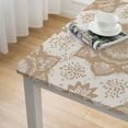 thumbnail image 4 of JEUXUS Waterproof Floral Print Square Tablecloth, 100% Polyester Fiber, Easy to Clean and Install, Suitable for Square Tables of Various Sizes White, 4 of 7
