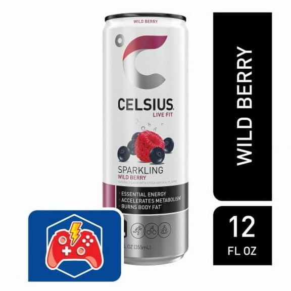 CELSIUS Sparkling Wild Berry Energy Drink Can 12 fl oz - Pack of 2