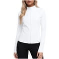 thumbnail image 2 of Womens Sun Shirts Full Zip Sun Protection Lightweight Jacket Casual Slim Long Sleeve Hiking Outerwear, 2 of 6