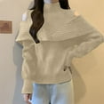 thumbnail image 2 of Wdgfv Crewneck Pullover Sweater Women Elegant Off Shoulder Turtleneck Knit Pullover with Batwing Sleeves for Women's Casual, 2 of 8