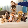 thumbnail image 1 of Peluche realista de león, tigre, elefante, mono, leopardo, jirafa, mapache, animales del bosque, 25 cm, regalo para niños, 1 of 5