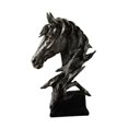 thumbnail image 3 of Figura de resina con forma de cabeza de caballo, estatua coleccionable, adorno de regalo, escultura de animal para pasillo, oficina, inauguración de Negro, 3 of 10