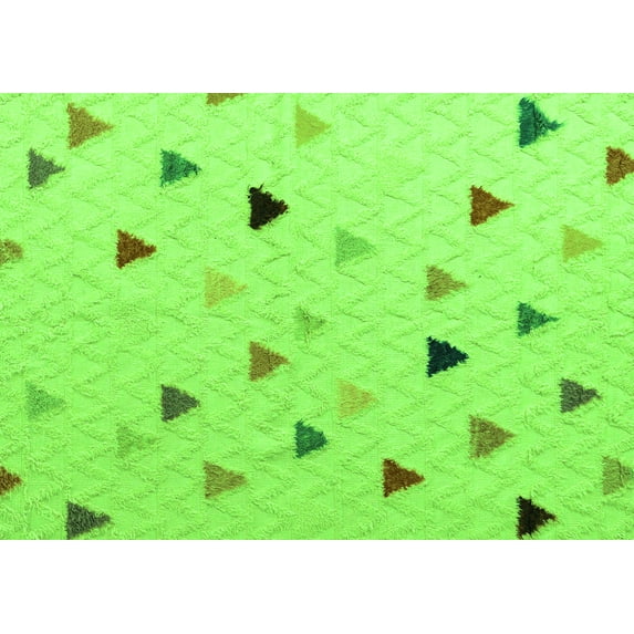 Ahgly Company Indoor Rectangle Solid Green Modern Area Rugs, 4' x 6'