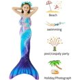 thumbnail image 4 of 5PCS Mermaid Tails for Swimming for Girls Kids Mermaid Swimsuit Costume Princess Bikini Set Bathing Suits High quality, 4 of 5