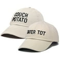 thumbnail image 4 of DALIX Father Son Couch Potato Tater Tot Ball Cap Embroidered Hat in Beige, 4 of 7