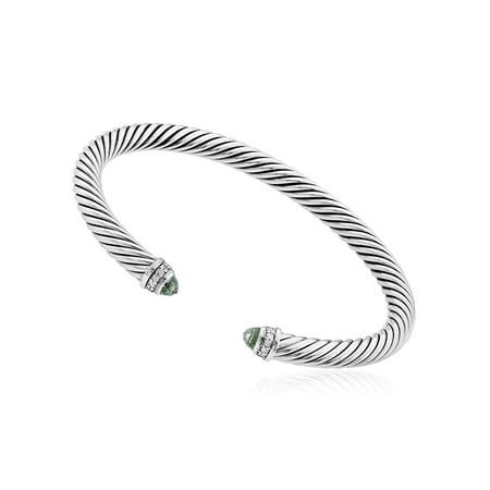- David Yurman Cable Classics Prasiolite & Diamonds Bracelet B04182SSAPLDI