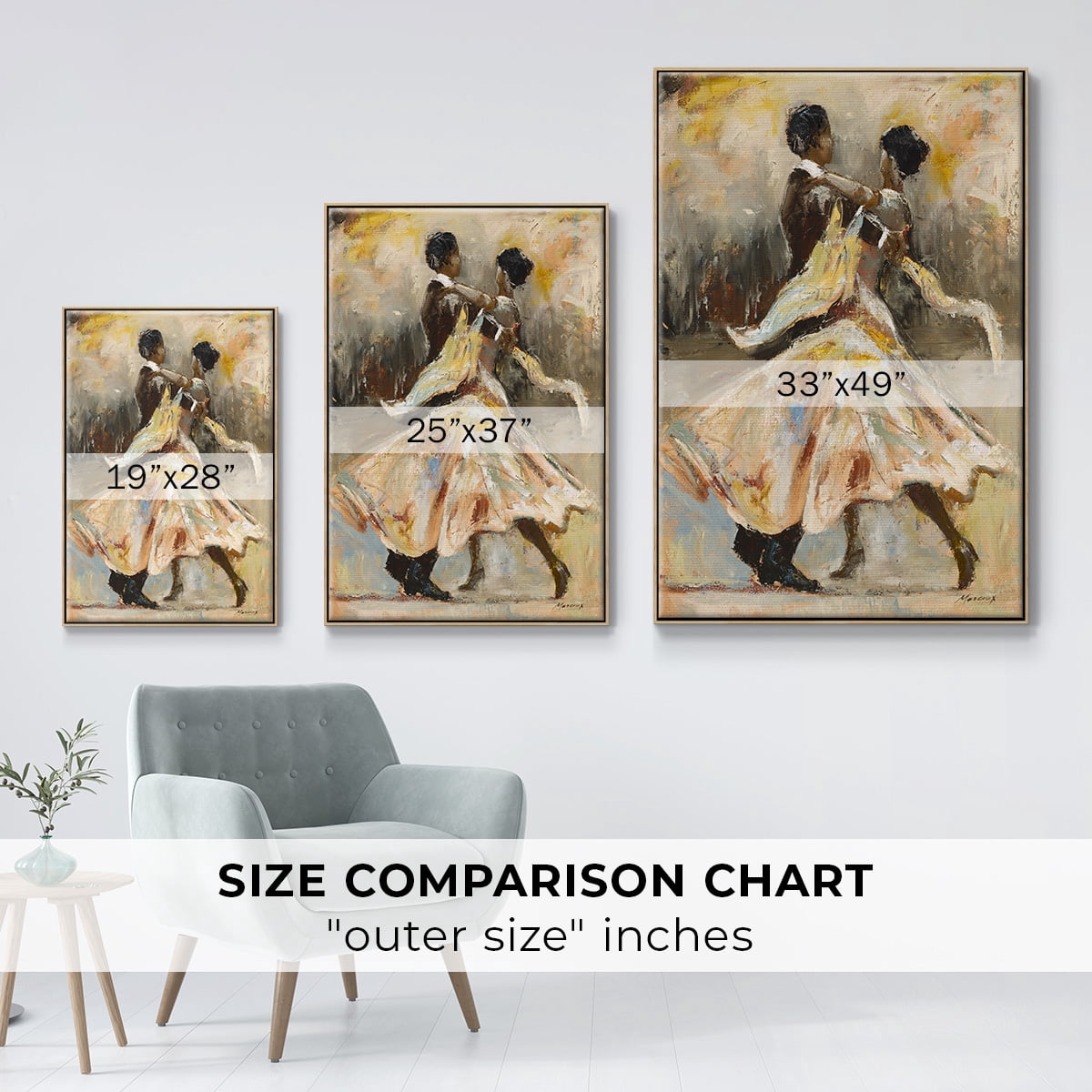 Night Out Framed Premium Gallery Wrapped Canvas - Ready to Hang - 27 x 41 - Natural Wood Floating Frame