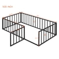 thumbnail image 5 of Bellemave Montessori Toddler Playful Twin Size Fence Rails Metal Floor Bed with Lockable Door, Black, 5 of 9