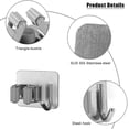 thumbnail image 3 of Towel Rack Stainless Steel Mop Holder Wall Mounted Self Adhesive Broom Holder With Hooks Compatible, 3 of 5