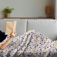 thumbnail image 3 of Alphabet Soft Flannel Fleece Throw Blanket, Geometric with Hearts Stars and Mini Polka Dots, Cozy Plush for Indoor and Outdoor Use, 70" x 90", Yellow Green Pastel Pink, by Ambesonne, 3 of 5