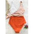 thumbnail image 4 of Women's One Piece Swimsuit Wrap Color Block Tie Side Bathing Suit, 4 of 5