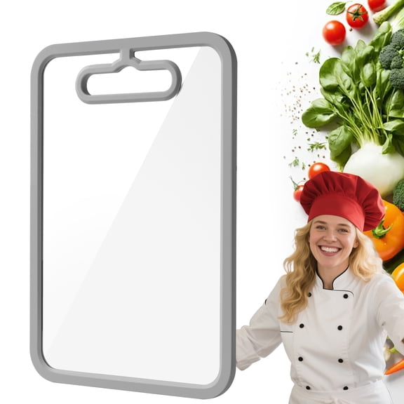 Tempered Glass Cutting Board for Kitchen Counter, Chopping Board with Non-Slip Edges, non toxic cutting board Set dishwasher safe, Heat & Shatter Resistant (Gray 15"×11")