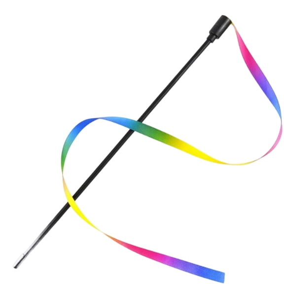 Colorful Cat Teaser Wand, Double-Sided Rainbow Ribbon Toy for Interactive Play, Long Cat Teaser String, Pet Exercise Toy