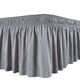 thumbnail image 1 of Matsuzay de cama elástica fácil de poner y funcional con volantes de cama ajustada con volantes Premium Juegos de cama Gris Completo 137*190+38, 1 of 6