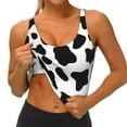 thumbnail image 4 of PAYOHTO Women's Sports Vest Black And White Cow Pattern Quick-drying Breathable Lightweight Elastic Exercise Daily Wear Summer Gift, 4 of 10