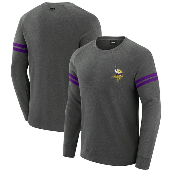 Men's J. Palmer Dark Heather Gray Minnesota Vikings Players Lounge Raglan Tri-Blend Sweatshirt